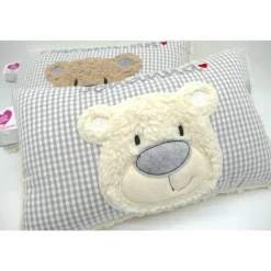 Namenskissen Taufkissen Kuschelkissen Kindergartenkissen Geburtsgeschenk  Bär Teddybär Kuschelbär