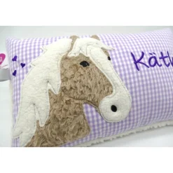 Namenskissen Taufkissen Kuschelkissen Kindergartenkissen Geburtsgeschenk Pferd Pferdchen Pony