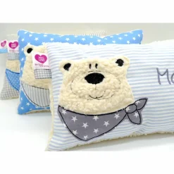 Namenskissen Taufkissen Kuschelkissen Kindergartenkissen Geburtsgeschenk  Bär Eisbär