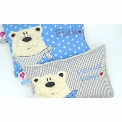 Namenskissen Taufkissen Kuschelkissen Kindergartenkissen Geburtsgeschenk  Bär Eisbär