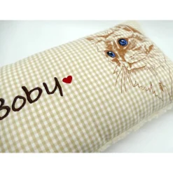 Namenskissen Taufkissen Kuschelkissen Kindergartenkissen Geburtsgeschenk  Schmusekissen Katzenkissen Langhaar