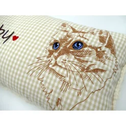 Namenskissen Taufkissen Kuschelkissen Kindergartenkissen Geburtsgeschenk  Schmusekissen Katzenkissen Langhaar
