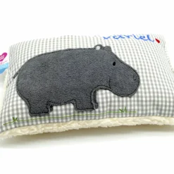 Namenskissen Taufkissen Kuschelkissen Kindergartenkissen Geburtsgeschenk  Nilpferd Hippo