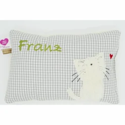 Namenskissen Taufkissen Kuschelkissen Kindergartenkissen Geburtsgeschenk  Schmusekissen Katze Kätzchen