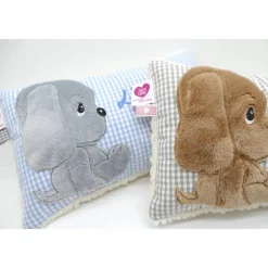 Namenskissen Taufkissen Kuschelkissen Kindergartenkissen Geburtsgeschenk Kuschliger Hundewelpe