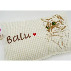 Namenskissen Taufkissen Kuschelkissen Kindergartenkissen Geburtsgeschenk  Schmusekissen Katzenkissen Langhaar