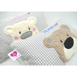Namenskissen Taufkissen Kuschelkissen Kindergartenkissen Geburtsgeschenk  Bär Teddybär Kuschelbär