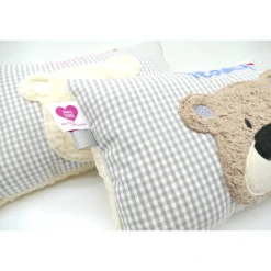 Namenskissen Taufkissen Kuschelkissen Kindergartenkissen Geburtsgeschenk  Bär Teddybär Kuschelbär