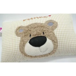 Namenskissen Taufkissen Kuschelkissen Kindergartenkissen Geburtsgeschenk  Bär Teddybär Kuschelbär