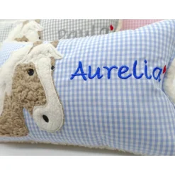 Namenskissen Taufkissen Kuschelkissen Kindergartenkissen Geburtsgeschenk Pferd Pferdchen Pony