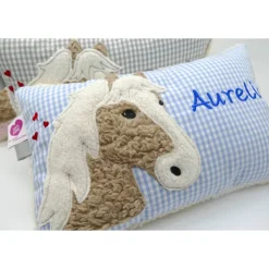 Namenskissen Taufkissen Kuschelkissen Kindergartenkissen Geburtsgeschenk Pferd Pferdchen Pony