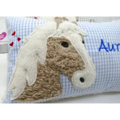 Namenskissen Taufkissen Kuschelkissen Kindergartenkissen Geburtsgeschenk Pferd Pferdchen Pony