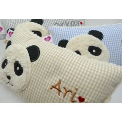 Namenskissen Taufkissen Kuschelkissen Kindergartenkissen Geburtsgeschenk  Panda Pandabär