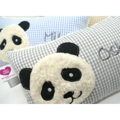 Namenskissen Taufkissen Kuschelkissen Kindergartenkissen Geburtsgeschenk  Panda Pandabär