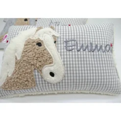 Namenskissen Taufkissen Kuschelkissen Kindergartenkissen Geburtsgeschenk Pferd Pferdchen Pony