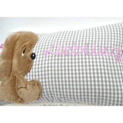 Namenskissen Taufkissen Kuschelkissen Kindergartenkissen Geburtsgeschenk Kuschliger Hundewelpe