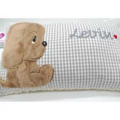 Namenskissen Taufkissen Kuschelkissen Kindergartenkissen Geburtsgeschenk Kuschliger Hundewelpe