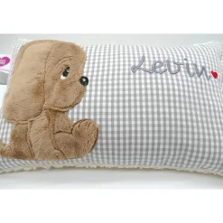 Namenskissen Taufkissen Kuschelkissen Kindergartenkissen Geburtsgeschenk Kuschliger Hundewelpe