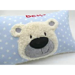 Namenskissen Taufkissen Kuschelkissen Kindergartenkissen Geburtsgeschenk  Bär Teddybär Kuschelbär
