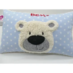 Namenskissen Taufkissen Kuschelkissen Kindergartenkissen Geburtsgeschenk  Bär Teddybär Kuschelbär