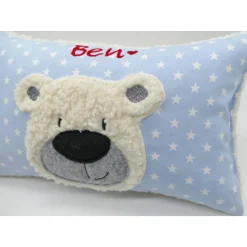 Namenskissen Taufkissen Kuschelkissen Kindergartenkissen Geburtsgeschenk  Bär Teddybär Kuschelbär