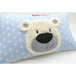 Namenskissen Taufkissen Kuschelkissen Kindergartenkissen Geburtsgeschenk  Bär Teddybär Kuschelbär