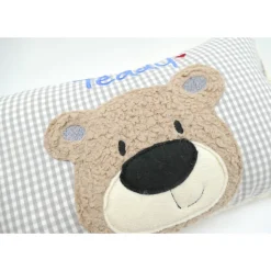 Namenskissen Taufkissen Kuschelkissen Kindergartenkissen Geburtsgeschenk  Bär Teddybär Kuschelbär