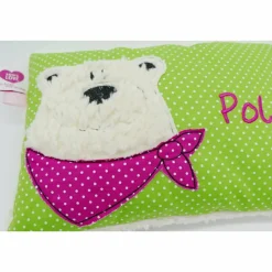 Namenskissen Taufkissen Kuschelkissen Kindergartenkissen Geburtsgeschenk  Bär Eisbär