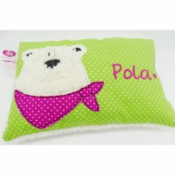 Namenskissen Taufkissen Kuschelkissen Kindergartenkissen Geburtsgeschenk  Bär Eisbär