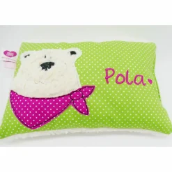 Namenskissen Taufkissen Kuschelkissen Kindergartenkissen Geburtsgeschenk  Bär Eisbär