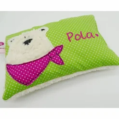 Namenskissen Taufkissen Kuschelkissen Kindergartenkissen Geburtsgeschenk  Bär Eisbär