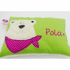 Namenskissen Taufkissen Kuschelkissen Kindergartenkissen Geburtsgeschenk  Bär Eisbär