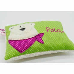 Namenskissen Taufkissen Kuschelkissen Kindergartenkissen Geburtsgeschenk  Bär Eisbär