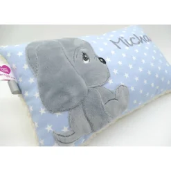 Namenskissen Taufkissen Kuschelkissen Kindergartenkissen Geburtsgeschenk Kuschliger Hundewelpe Peppo