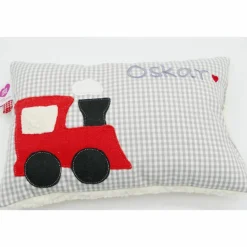 Namenskissen Taufkissen Kuschelkissen Kindergartenkissen Geburtsgeschenk  Eisenbahn Lok Lokomotive