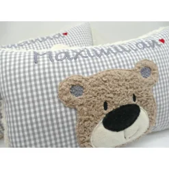 Namenskissen Taufkissen Kuschelkissen Kindergartenkissen Geburtsgeschenk  Bär Teddybär Kuschelbär