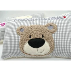 Namenskissen Taufkissen Kuschelkissen Kindergartenkissen Geburtsgeschenk  Bär Teddybär Kuschelbär