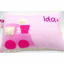 Namenskissen Taufkissen Kuschelkissen Kindergartenkissen Geburtsgeschenk  Eisenbahn Lok Lokomotive