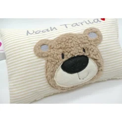 Namenskissen Taufkissen Kuschelkissen Kindergartenkissen Geburtsgeschenk  Bär Teddybär Kuschelbär