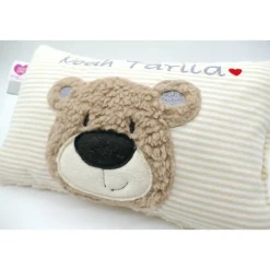 Namenskissen Taufkissen Kuschelkissen Kindergartenkissen Geburtsgeschenk  Bär Teddybär Kuschelbär