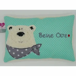 Namenskissen Taufkissen Kuschelkissen Kindergartenkissen Geburtsgeschenk Bär Eisbär Kuschelbär