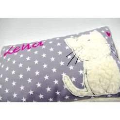Namenskissen Taufkissen Kuschelkissen Kindergartenkissen Geburtsgeschenk  Schmusekissen Katze Kätzchen