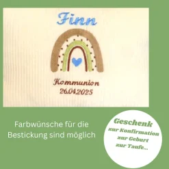 Namenskissen zu Kommunion oder Konfirmation, personalisiertes Kissen für Jungen, Kissen mit Namen