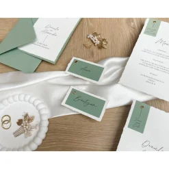 Namensschilder I Platzkarten I „Modern Greenery“ - Modernes & detailreiches Design - verschiedene Farben