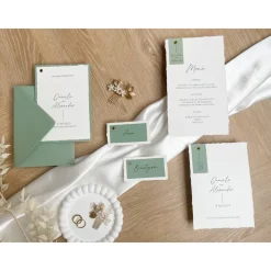 Namensschilder I Platzkarten I „Modern Greenery“ - Modernes & detailreiches Design - verschiedene Farben