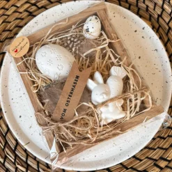 Natürlich schönes Geschenkset für Ostern "Vom Osterhasen" • inkl. Holzverpackung