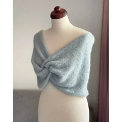 Neue Farbe! hellblau!Braut Stola HOCHZEIT,Milchcafe!BOLERO, Braut Stola!Alpaka, Seide!