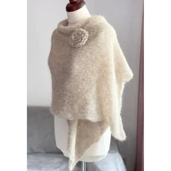 Neue Farbe!Braut Stola,Hochzeit,milchcafe creme,Tuch,Alpaka,Seide! Schal, gestrickt!