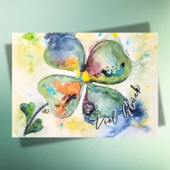 Neujahrsglück – 3er Postkarten-Set mit handgemalten Silvester- & Glücksmotiven inkl. Umschlägen