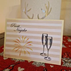 Neujahrskarte - Gläser - Prost Neujahr